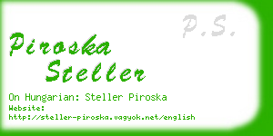 piroska steller business card